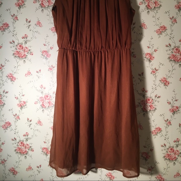 Brown camel caramel flowy tunic w lining 10 H&M 40 - Picture 2 of 6